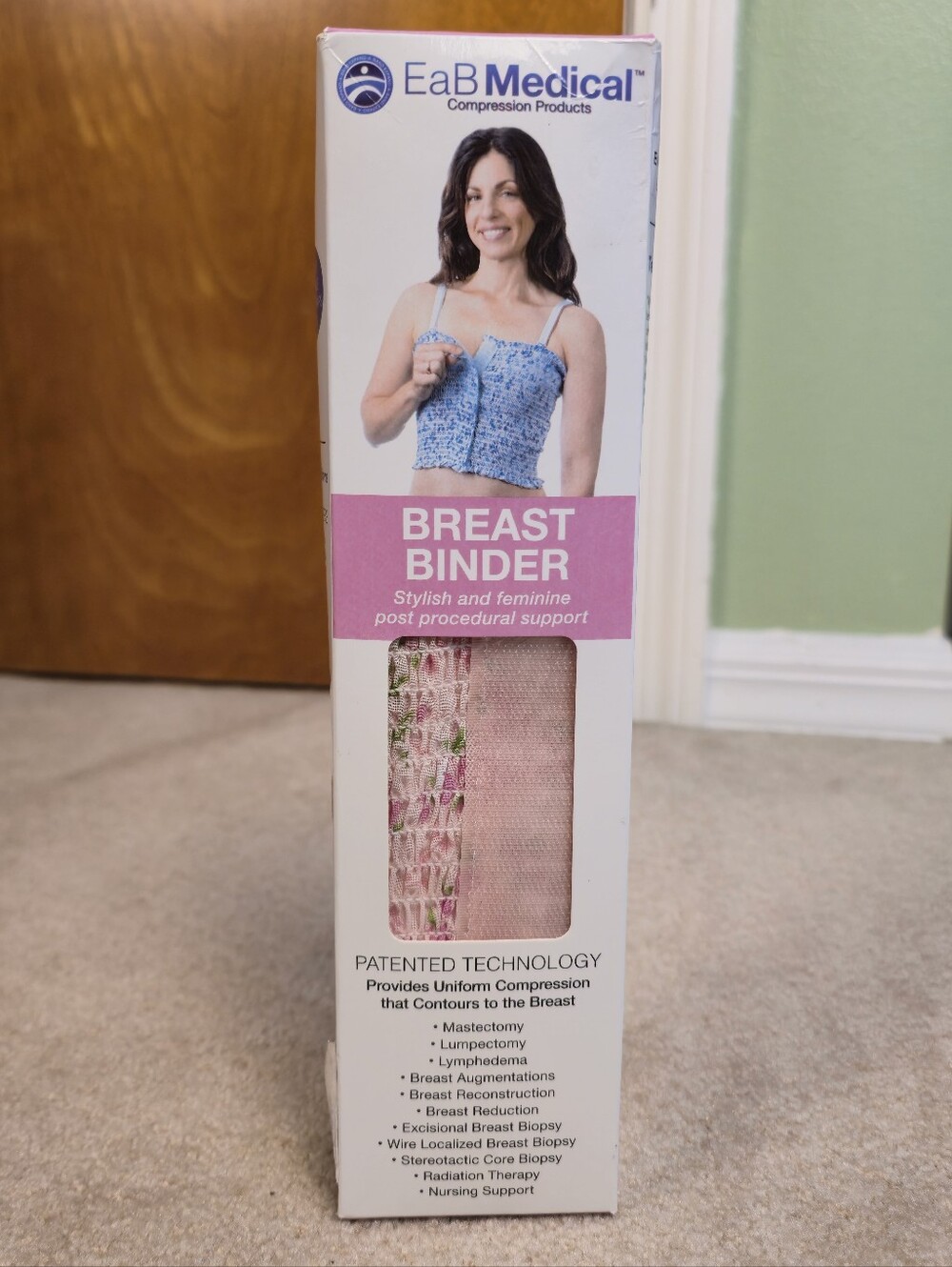 Expand Band EaB Medical Breast Chest Binder L 36" 40" Pink Lined NEW